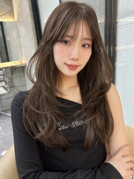 サイン 表参道(SIGN) 韓国ヘアーハッシュカットレイヤーカットグレージュブリーチ無し