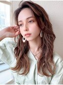 シャギーレイヤー韓国ワンホンヘアシースルーぱっつん前髪