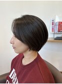 ショートボブ/ショート/黒髪/顔まわりカット