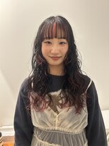 nimes栄 パーマ/レイヤーカット/ボブ 【ニーム】【12月2日NEW OPEN(予定)】 kaon ロングレイヤーパーマ × デザインカラー