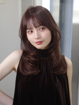 ベレーザシェルト(Beleza scelto) 16963黒髪チャコールグレーミディアムレイヤーハッシュカット