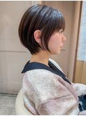 □マロンベージュ/ショート/前髪/レイヤー髪質改善/30代40代50代