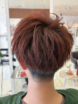 アール 滝ノ水店(#arl) MEN'SHAREヘアカラーオレンジ束感ショート