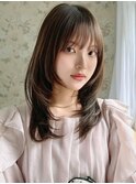 《Agu hair》【20代×ナチュラル】顔まわりレイヤー ミディ