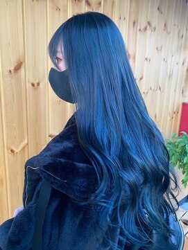 ブゾン(buZon) 【buZonブゾン】ゆるウェーブ×ネイビーブルー