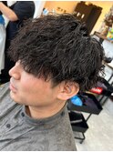 波巻きパーマメンズパーマメンズヘアツーブロックツイストパーマ
