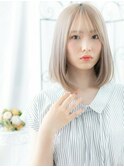 浅草/髪質改善/透明感☆プラチナカラーの小顔ロブヘアa