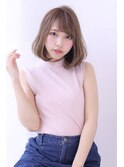 内巻きボブ オリーブベージュ