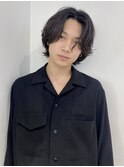 メンズウルフ ニュアンスパーマ センターパート