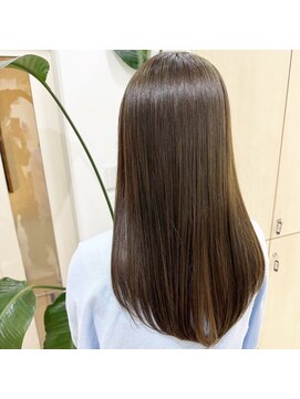 アオ 岡野 横浜(a-o) 【安藤貴志】ストレートレイヤーxオリーブブラウン＊