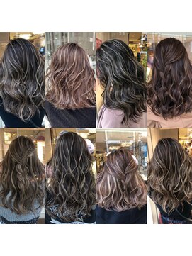 アンダーバーホワイト(_white) ハイライトブリーチ髪質改善トリートメントエクステ神戸三宮