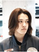メンズミディアムメンズロングメンズボブウルフニュアンスパーマ
