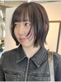 栄外ハネナチュラル大人可愛い韓国ボブ 切りっぱなし