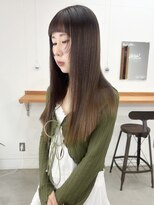 オー(OOO)&nbsp;ブラウンベージュ×オン眉ロング◯