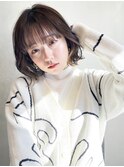 くびれボブくびれヘア_大人ガーリーチョコレート_49182