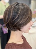 大人可愛いハンサムショート/ハイライトで立体感○/30代40代50代