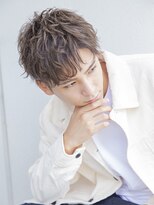 小久保style☆パーマ束感センターパートメンズカラーベージュ