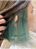 リアルお客様ヘアスタイル☆インナーカラーGreen