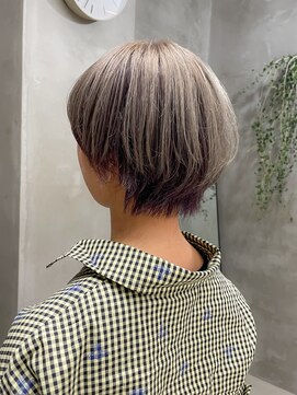 テトヘアー(teto hair) デザインカラー 紫 パープル ベージュ インナーカラー