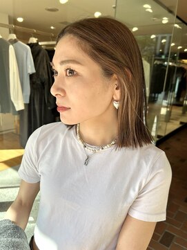 ノラ ヘアーサロン(NORA HAIR SALON) 【大久保】切りっぱなしスタイル柔らかブリーチブラウンカラー