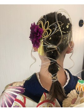 モーラ 鳳店(MOLLA) ヘアアレンジ　成人式　振袖　水引アレンジ