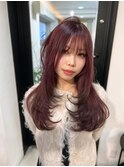 Layer cut wine red