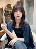 □ 韓国大宮顔周りレイヤーカットハッシュカット透明感カラー
