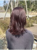 ブリーチなしボルドーカラー