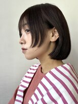 チェリーブラウン　美髪　顔まわりカット　丸みボブ