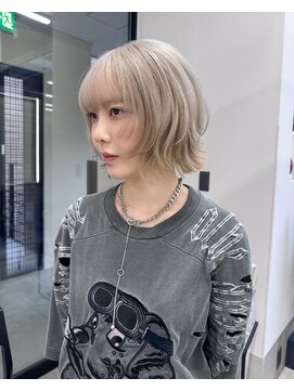 ゴートゥデイ 福岡大名Bellus店(GO TODAY) ボブウルフ×ホワイトベージュ