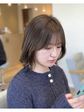 ザックジングウ 表参道(ZACC JINGU) オリーブベージュ/ミディアム/くびれヘア/前髪