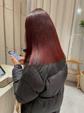 ガリカ 横浜(Gallica) ブリーチなしカラー×ワインレッドカラー