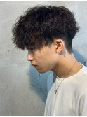 MEN’S/リバースセンターパート/ニュアンスパーマ/新宿