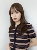 顔周りレイヤーカットべージュカラーくびれレイヤーカット