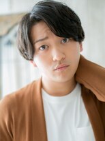 モッズヘア メン 南越谷南口店(mod's hair men)&nbsp;毛流れセンターパート社会人ブラック刈り上げフェザーマッシュa1