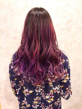 パルフェ ヘアー バイ オーク 九大学研都市(parfait hair byOAK) グラデーション ユニコーンカラー