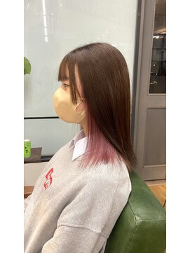 アンダーバーホワイトモデ 河内長野(_WHITE mode) ※インナーカラーケアブリーチピンクブラウン