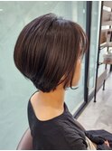 前下がりショートボブ/耳掛け/ナチュラルブラウン