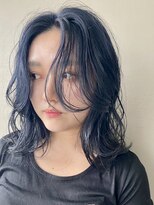 リノショアーズ 元町店(RINOSHORES)&nbsp;ふんわりくびレイヤーセンターパートダークネイビーブルー