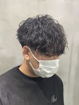 メンズヘアセンス 渋谷(MEN'S HAIR SENSE)&nbsp;ハイライトマッシュパーマウルフアッシュブラックツーブロック