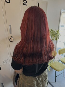 アウラヘアーサロン(aura hair salon) 【ブリーチあり】ワインレッドカラー