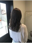 オリーブグレー/透明感カラー/ロング
