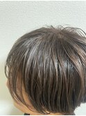 ストレート×ハイライト×グレーアッシュオンカラー