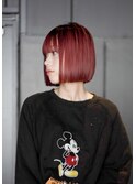 タッセルボブ×チェリーピンク