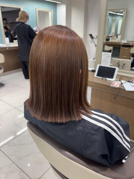 アッシュ 下北沢店(Ash) バッサリボブで縮毛矯正！