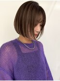 葛西ハイライト白髪ぼかしショートボブ小顔カットレイヤーカット