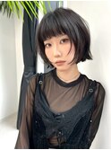 ☆ヌーディカラー/小顔ヘア/大人ボブ/前下がりレイヤーボブ