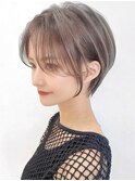 say.ショートボブひし形ショートオリーブグレーアッシュブランド