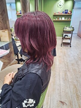 ジプソ(Gypso Hair salon) ウルフ×ピンクパープル