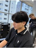 センターパート/毛流れパーマ